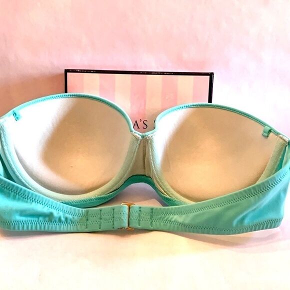VICTORIAS SECRET SEA-FOAM GREEN BANDEAU 34B - Picture 3 of 5